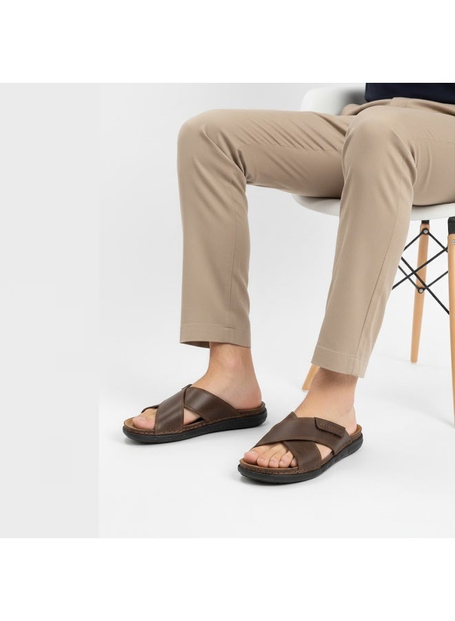 Stylish men's slippers with a modern and comfortable design – genuine leather and non-slip orthopedic sole, available in various sizes and colors. - Image 5